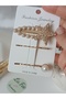 Paravana Hairpin Women's Hair Clip 3-Piece Makeup Hair Side Clip Set Star- Pearl Detail Hair Clip - 3