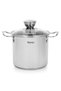 Cooking Pot 1.9L with Glass Lid, Stainless Steel Stockpot 14x12.5cm Dishwasher Safe - 2