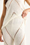Women's Ecru Thick Strap Blouse with Loose Pants Thin Summer Knitwear Top and Bottom Set 20251013 - 5