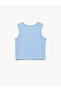 Cotton Crew Neck Slim Fit Bow Printed Stone Detailed Sleeveless Crop Undershirt - 2