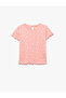 Crew Neck Cotton Camisole Short Sleeve Floral T-Shirt