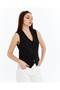 Women's Body-Fitting Short Woven Vest - 4