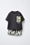 Boys Cotton Black Zebra Print T-Shirt and Shorts Set - Fun Summer