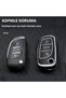 Peugeot Compatible 107, 207, 307, 407, 308, 408, 3008, 5008 Silver Edge Tpu Key Case Cover (Black) - 3