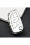 Peugeot Compatible 107, 207, 307, 407, 308, 408, 3008, 5008 Silver Edge Tpu Key Case Cover (White)