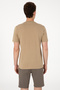 Men's Regular Fit Crew Neck Khaki T-Shirt 50306880-VR027 - 5