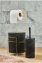 Luxury Gold Bathroom Toilet Paper Holder Dustbin Toilet Brush Set of 3 6 Liter Stainless Wire Plastic - 7