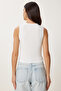 Gold Button Ribbed Knitted Crop Blouse Ekru Lzv0012 - 5
