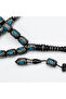 Oltu Stone Capsule Cut Scorpion Model Enamel Embroidered Rosary