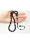 Oltu Stone Square Diamond Patterned İmame Silver Processing Plain Rosary - 3