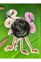 13X10-5X4 cm 3 Pieces Flamingo Family Set Embroidery Applique - 3