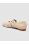 Saros Suede Look Buckle Detailed Beige Women's Ballerinas - 5