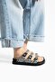 Vento Women's 3-Buckle Anatomical Sole Slippers - Gray - 3