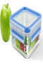 Clip & Close 2.0" Square Food Container – 28.74 fl oz, Transparent/Blue, Leakproof - 4