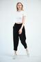 Clothing Waist Lace-Up Mom Fit Modal Pants Black - 3