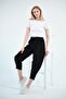 Clothing Waist Lace-Up Mom Fit Modal Pants Black