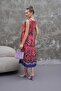 Women's Ethnic Patterned Square Collar Long Dress 260487 - 260624 - 5