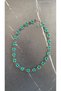 Green Colored Crystal Beads and Platinum Colored Sand Beaded Bead Necklace with Silver Accessories - 3