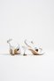 Women's White Leather 5 cm Open Back Stiletto Special Design Heel Imported Buckle Stylish Comfortable New Season - 6