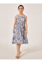 All-Over Print Strappy Dress with Plain Jacket - 3