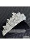 Royal Crown Thesa Diamond White Crystal Stone Luxury Design Engagement Bridal Metal Crown High Authentic - 2