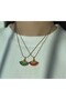 Red Colored Steel Necklace with Fan Figure - 5