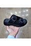 Women's Anatomical Soft Sole Double Tape Buckle Straw Detailed Slippers