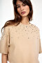 Stone Detailed Cream T-Shirt - 5