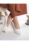 Pantofi platformă Amalya albi - piele, 40 - 4