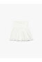 Cotton A-Line Shorts Scalloped Embroidered Skirt