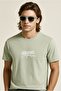 Men's Crew Neck Logo Printed T-Shirt Green - 5