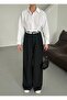 Black Rope Belt Detailed Design Trousers - 3576 - 2