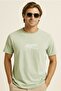 Men's Crew Neck Logo Printed T-Shirt Green - 4