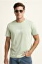 Men's Crew Neck Logo Printed T-Shirt Green - 8