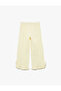 Crinkle Ruffle Detailed Wide Leg Pants with Elastic Waist
