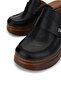 Women's Genuine Leather Black Heeled Slippers - 3