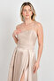 Doridorca Women's Rope Strap Tie Back Taffeta Fabric Evening Dress 7078 Beige - 2
