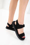Black Suede Women's Sandals 20694