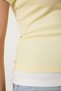 Women's Yellow Contrast Color Gathered Ribbed Knitted Blouse Pb00040 - 4