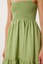 Women's Green Strap Flounced Summer Dress Zv00330 - 5