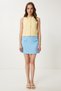 Women's Sky Blue Pocket Detailed Mini Woven Skirt Tp00062 - 2