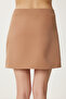 Women's Camel Pocket Detailed Mini Woven Skirt Tp00062 - 4