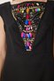 Women's Black Bead Detailed Woven Dress Tp00071 - 4