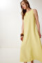 Women's Yellow Sleeveless Basic Summer Woven Dress Mc00302 - 3