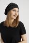 Women's Black, White Patterned, Rope Detailed 4 Season Hat Beanie Buff - Ultra Soft Natural Combed Cotton Fabric - 4