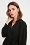Black A-Line V-Neck Mini Woven Dress TWOAW22EL0691 - 9