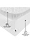 200x200 +35 cm Height Elastic Luxury Combed Cotton Bed Sheet White - 4