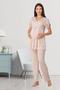 Navy Blue Maternity Pajamas Set with Hidden Breastfeeding Feature Effortt 8022 - 4