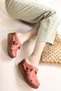 Genuine Leather Annika Coral Antique Detailed Wedge Sabo Women's Slippers - 3