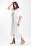 Authentic Voile Cotton Lace Detailed Short Sleeve Double Pocket White Dress